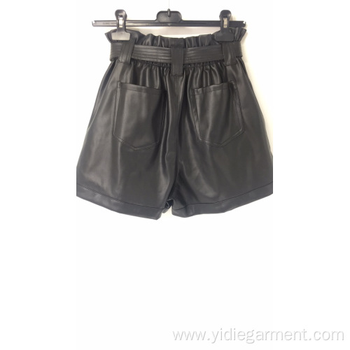 High Waisted Faux Leather Shorts Faux Leather High Waisted Paperbag Shorts Factory